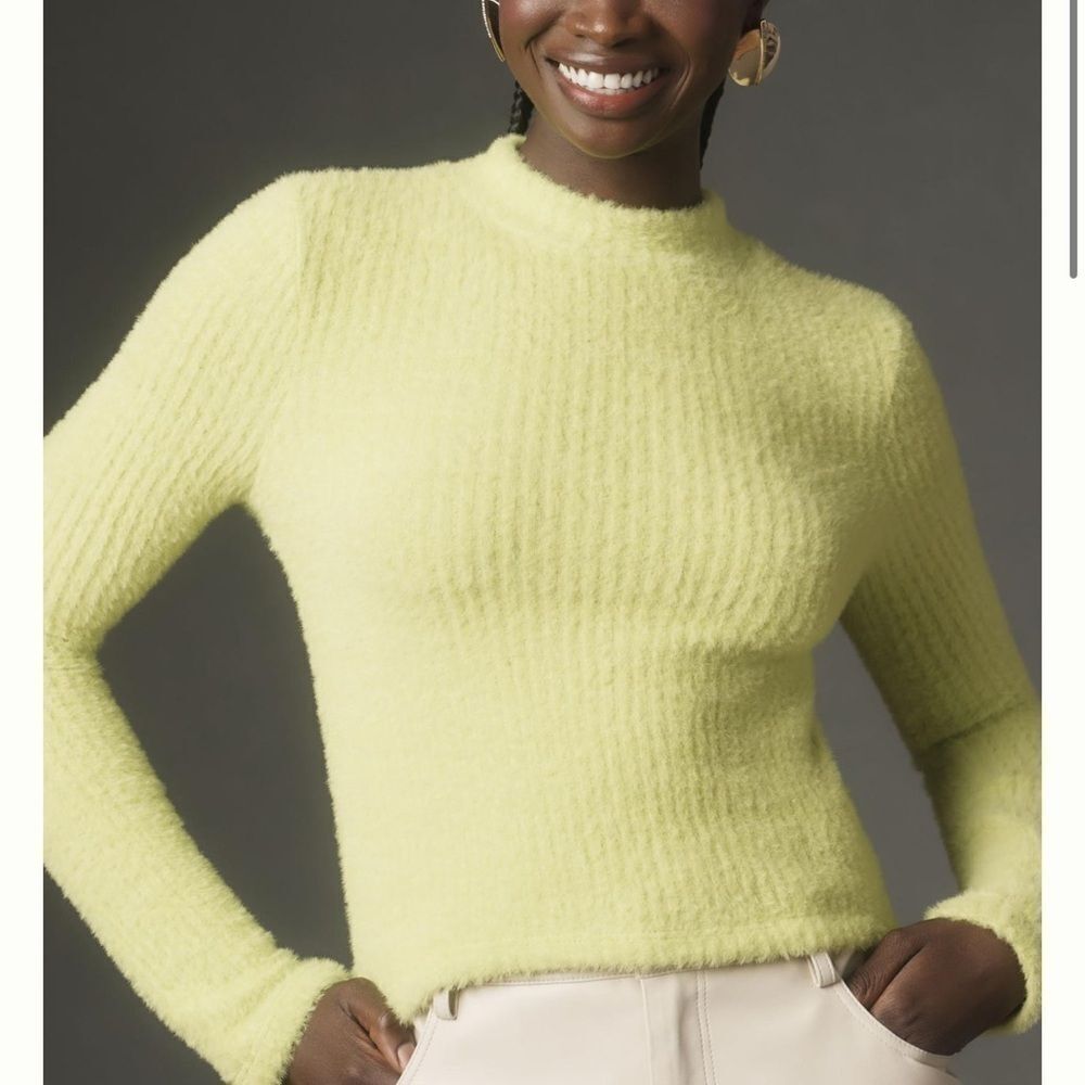 Anthropologie Mock-Neck Fuzzy
Sweater small neon lime - Picture 8 of 14